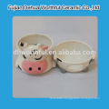 Factory direct sales cute cow shaped ceramic chocolate fondue pot